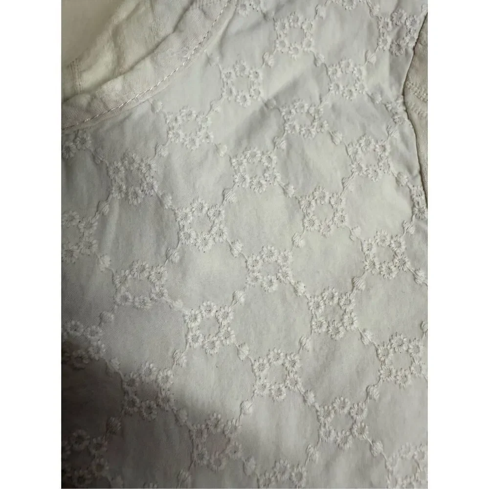 Carter’s Baby Eyelet Seersucker Top Long Sleeve Cotton Cream Size 2T
